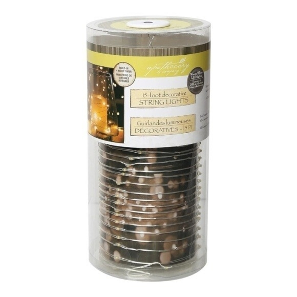 Apothecary & Company Micro LED String Lights 10ft Battery Powered White NIB - Picture 2 of 8